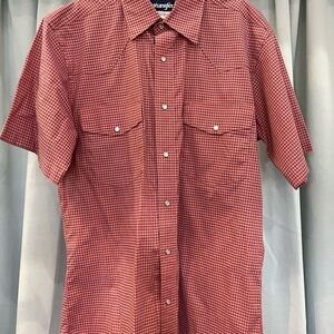 Wrangler Men's Red Plaid Casual Shirt